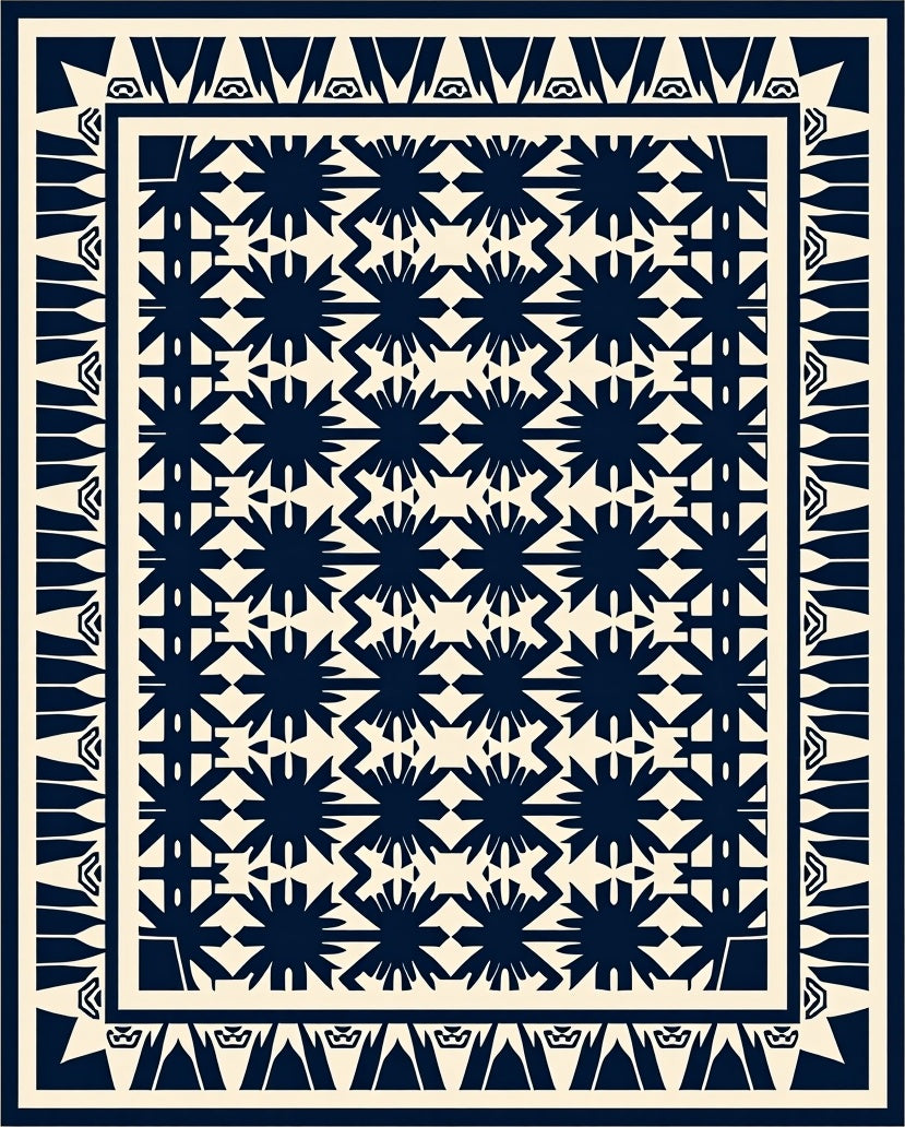 Geometric Sunburst Pattern Rug