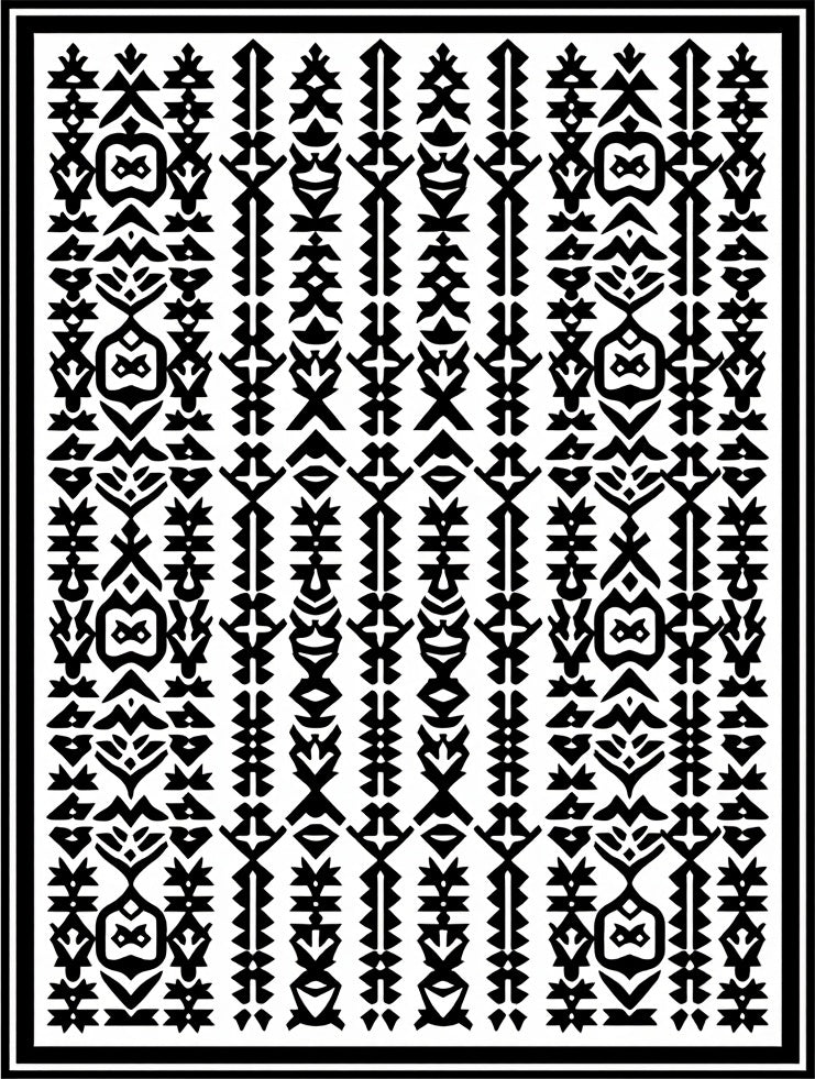Bold Tribal Geometric Pattern Rug