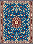 Ornate Floral Vine Pattern Rug