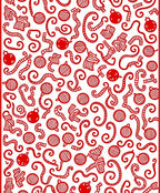 Red Ribbon And Ornament Collage Rug