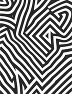Abstract Black White Striped Pattern Rug