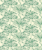 Art Nouveau Illustrated Floral Pattern Rug