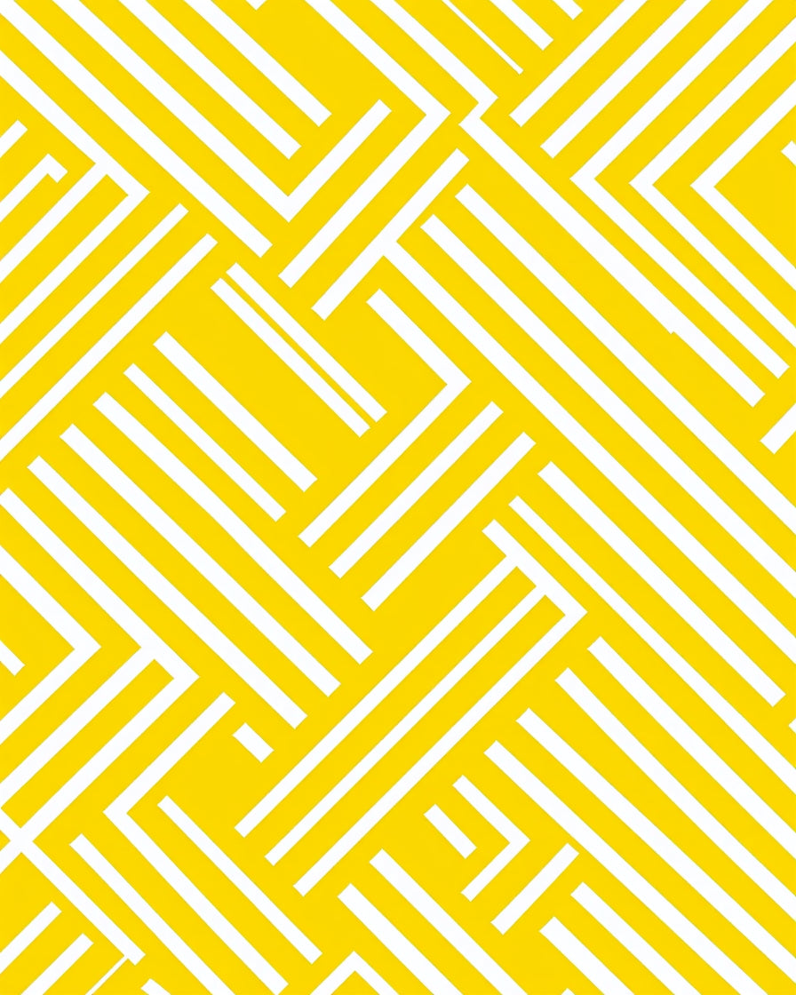 Abstract Yellow White Geometric Lines Rug