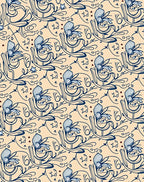 Art Nouveau Floral Swirls Pattern Rug
