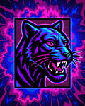 Bold Panther Neon Abstract Rug
