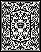 Ornate Floral Scrollwork Design Rug