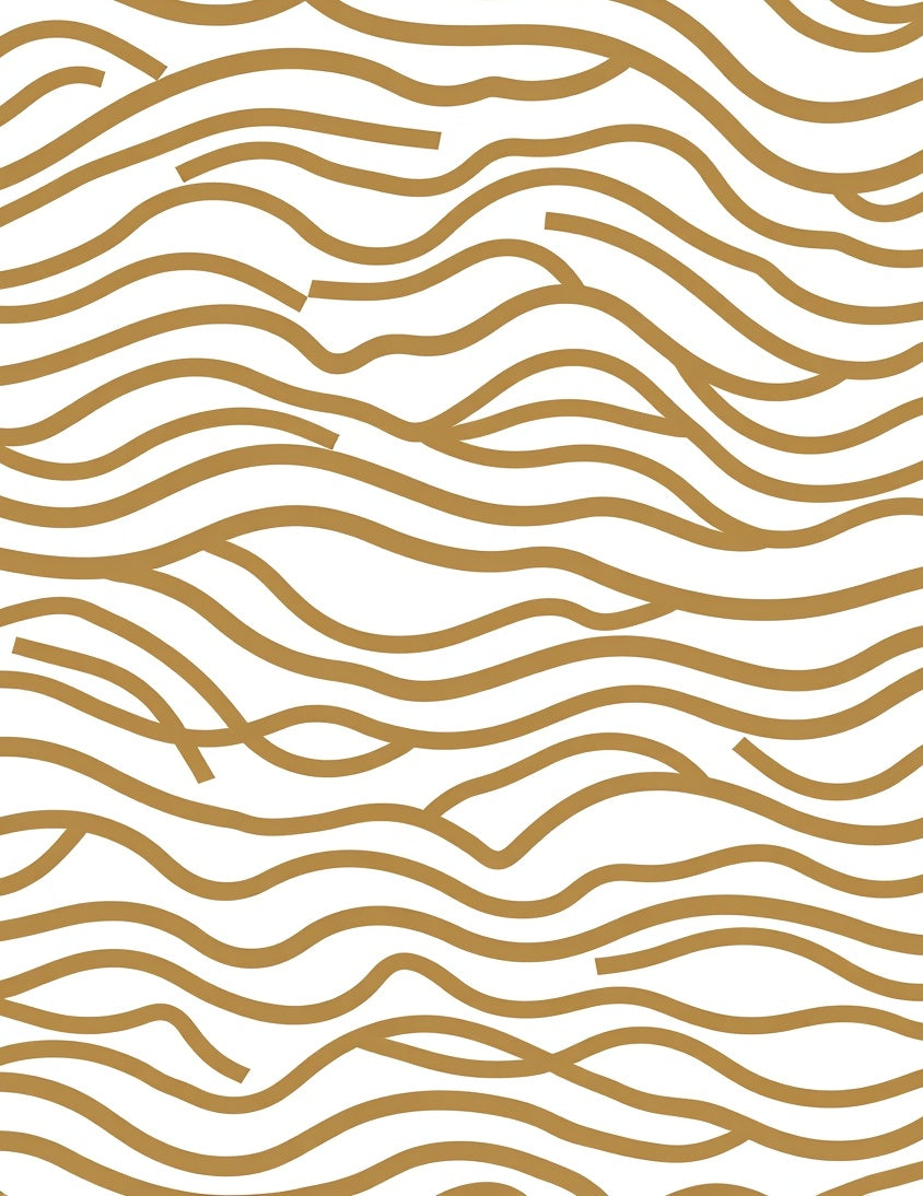 Organic Wavy Gold Lines Rug