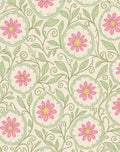 Floral Vine Swirl Pink Daisy Rug