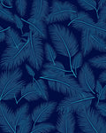 Dark Blue Feather Pattern Rug
