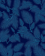 Dark Blue Feather Pattern Rug