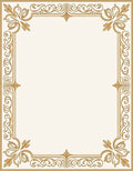 Ornate Scrollwork Golden Edge Pattern Rug