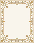 Ornate Scrollwork Golden Edge Pattern Rug