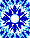 Bold Blue White Floral Mandala Design Rug