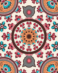 Colorful Floral Mandala Pattern Rug