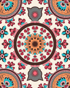 Colorful Floral Mandala Pattern Rug