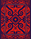 Ornate Red Blue Swirl Design Rug