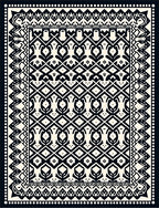 Black Ivory Intricate Geometric Pattern Rug