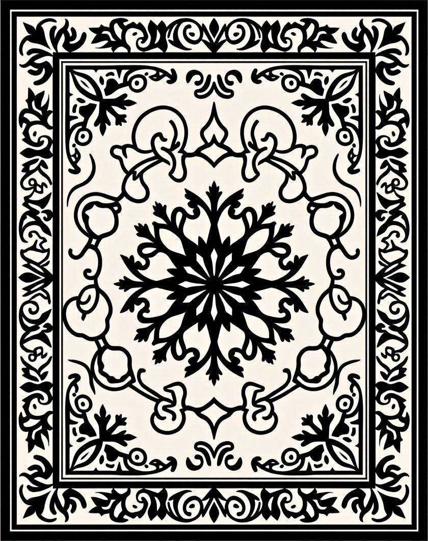 Classic Swirl Mandala Ornate Decoration Rug