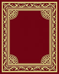 Elegant Red Gold Filigree Pattern Rug