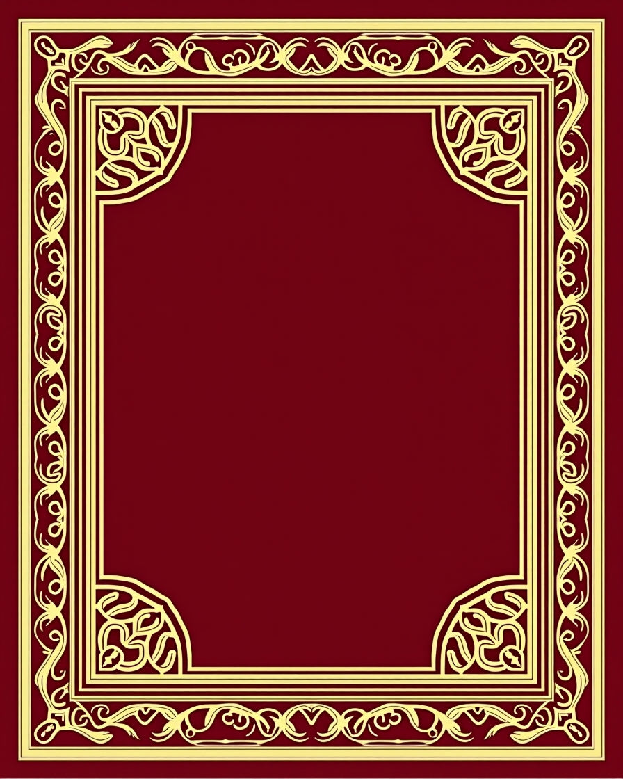 Elegant Red Gold Filigree Pattern Rug