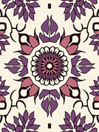 Vintage Purple Floral Mandala Patterns Rug