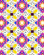 Vibrant Geometric Floral Splatter Pattern Rug