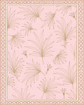 Botanical Palm Leaf Outline Delicate Rug