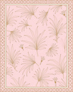 Botanical Palm Leaf Outline Delicate Rug