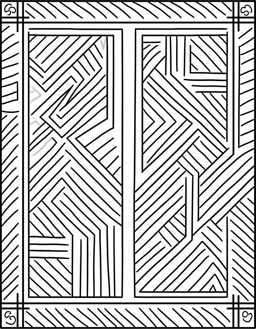 Abstract Geometric Linear Design Rug