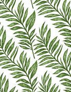 Green Tropical Leaf Print Rug