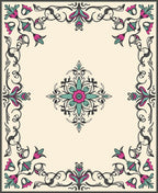 Ornate Floral Scrollwork Design Rug
