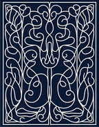 Art Nouveau White Floral Vine Pattern Rug