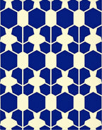 Geometric Hexagon Star Pattern Rug