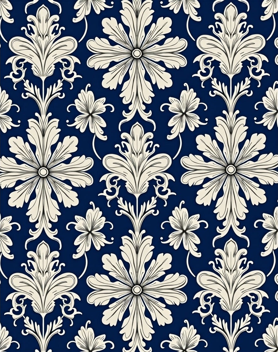 Classic Floral Damask Pattern Rug