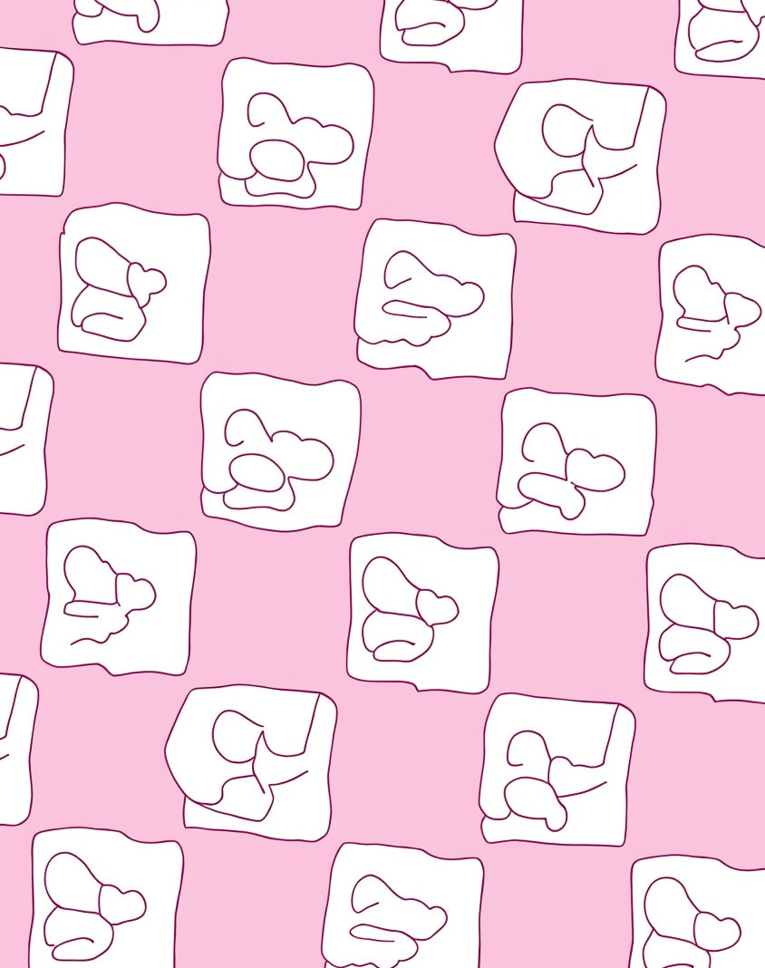 Pink Abstract Cloud Pattern Rug
