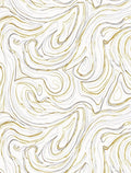 Abstract Swirl Gold and Grey Lines Rug