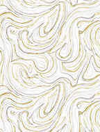 Abstract Swirl Gold and Grey Lines Rug