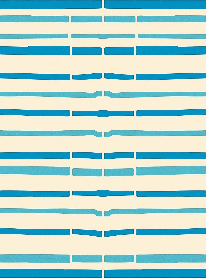 Cracked Blue Ink Stripes Rug