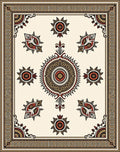 Ornate Mandala Floral Motif Rug Design Rug
