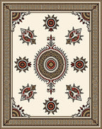 Ornate Mandala Floral Motif Rug Design Rug