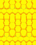 Golden Honeycomb Geometric Pattern Rug