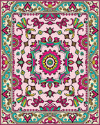 Vibrant Floral Mandala Pattern Rug
