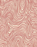 Curving Lines With Red Accent Pattern Rug