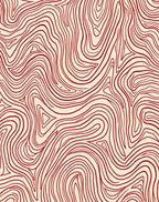 Curving Lines With Red Accent Pattern Rug