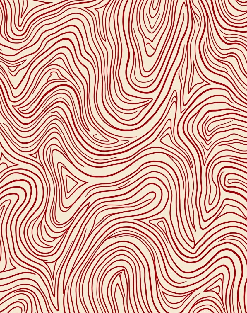 Curving Lines With Red Accent Pattern Rug