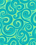 Flowing Teal Swirl Abstract Design Rug