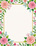 Pink Floral Border Design Rug