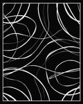 Abstract White Swirls Black Design Rug