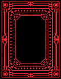 Bold Red Geometric Art Deco Pattern Rug
