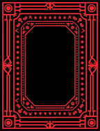 Bold Red Geometric Art Deco Pattern Rug